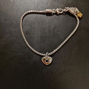 💕❤️💗Brighton Two Tone Heart Anklet Vintage